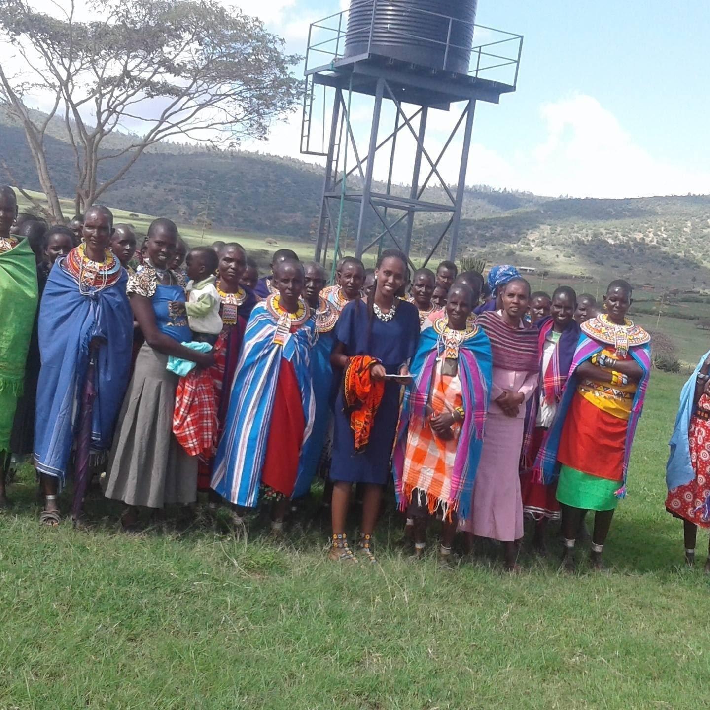 Women around a new water point in Samburu